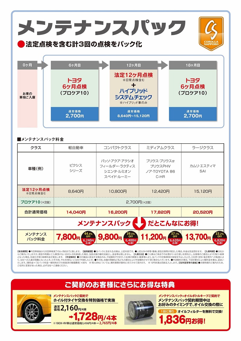 メンテナンスパック