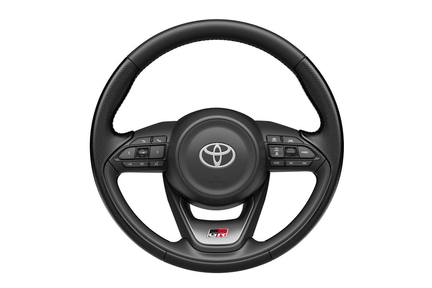 GR SPORT（2WD）●専用ディンプル付本革巻き3本スポークステアリングホイール（ガンメタリック加飾/GRロゴ付）